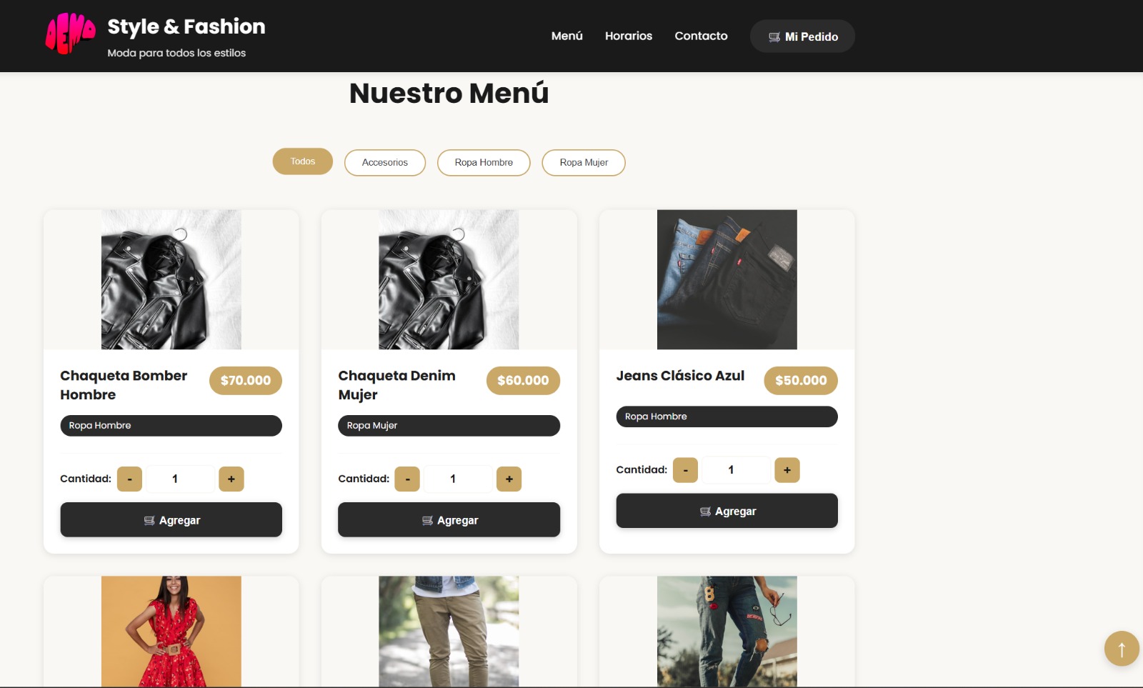 Catálogo digital para clientes